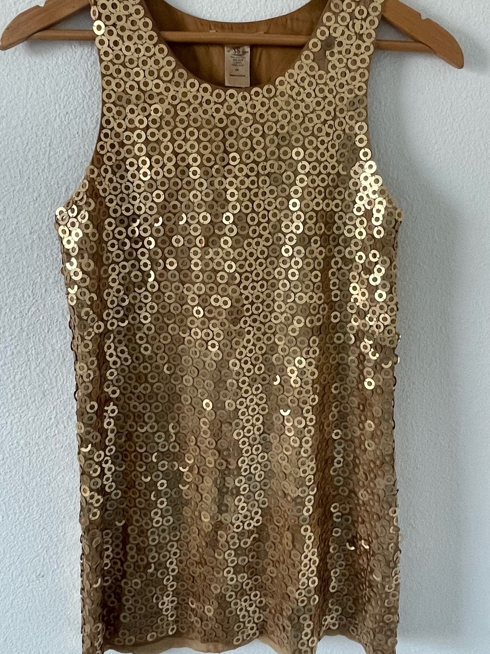 Alice + Olivia Gold Sequin Sleeveless Tunic Top